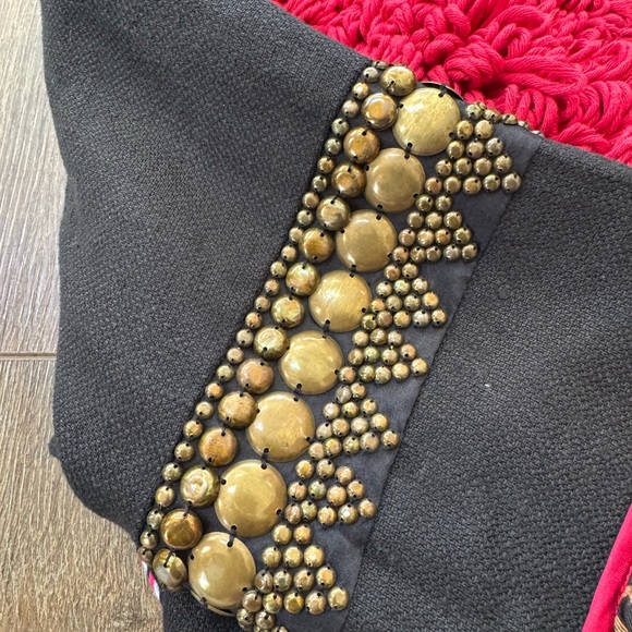 Etro Milano linen silk metallic bead crop blazer - Picture 5 of 15